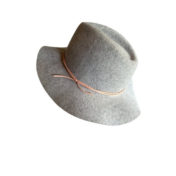 Abercrombie & Fitch Womens Wool Fedora Hat Gray With Pink Band - Picture 1 of 6